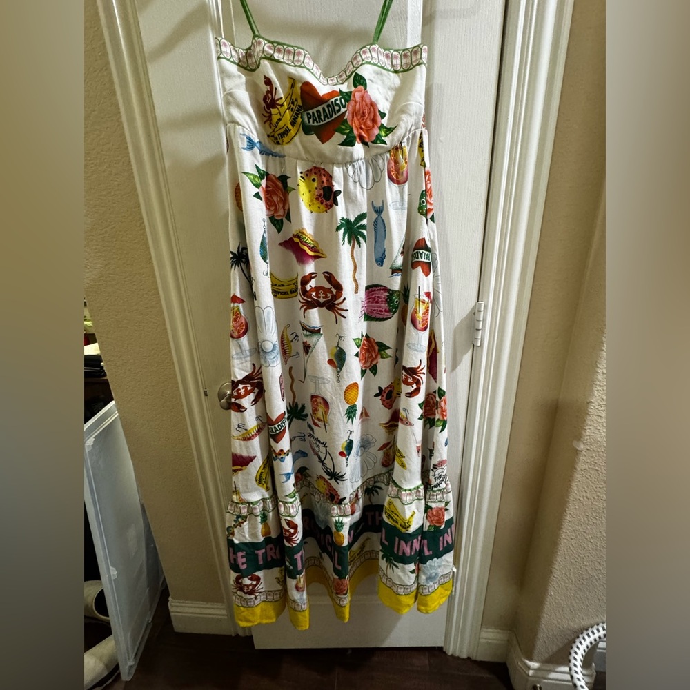 Rachel Zoe White Graphic Print Maxi Dress
